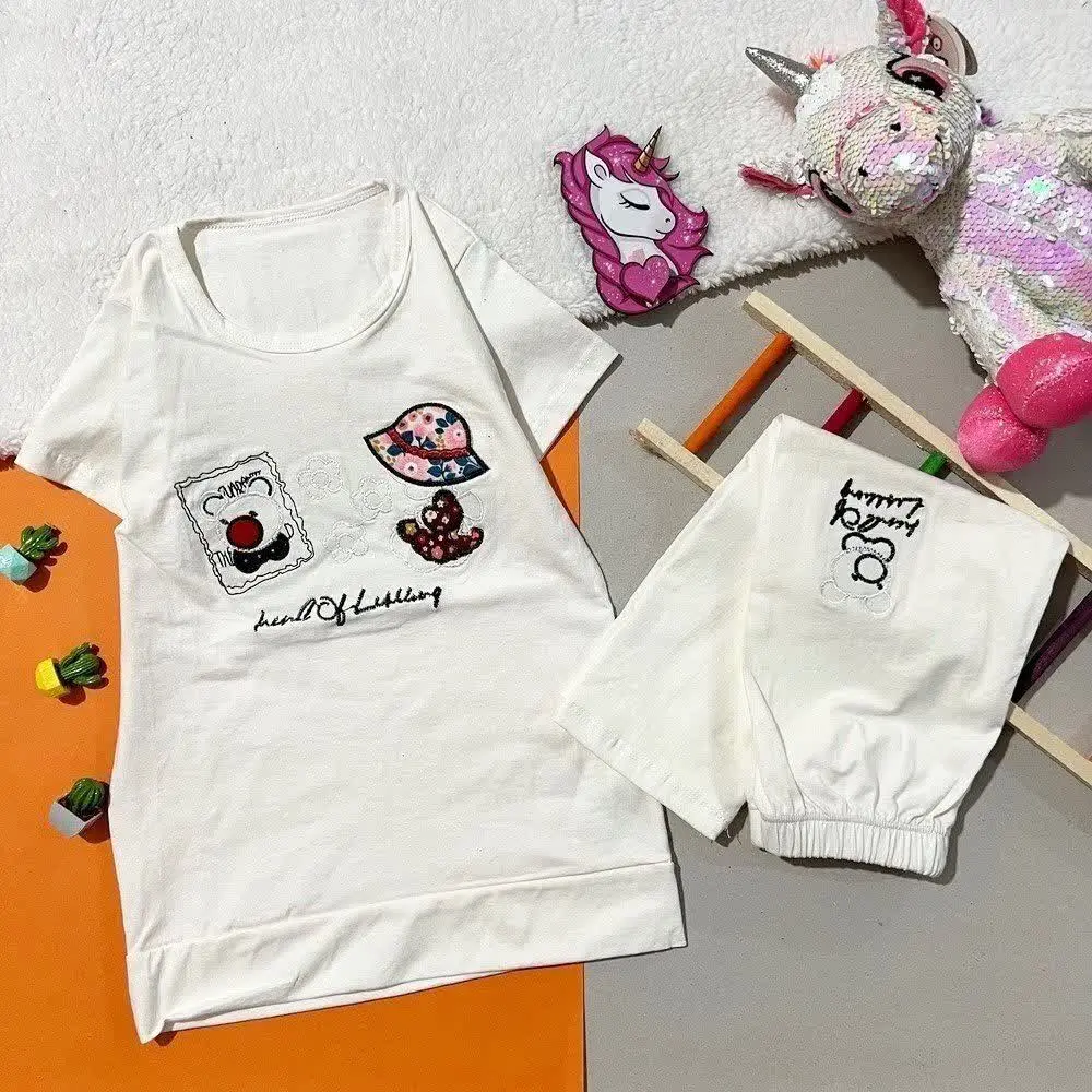 👚نام: تیشرت شلوارک گلدوزی شده