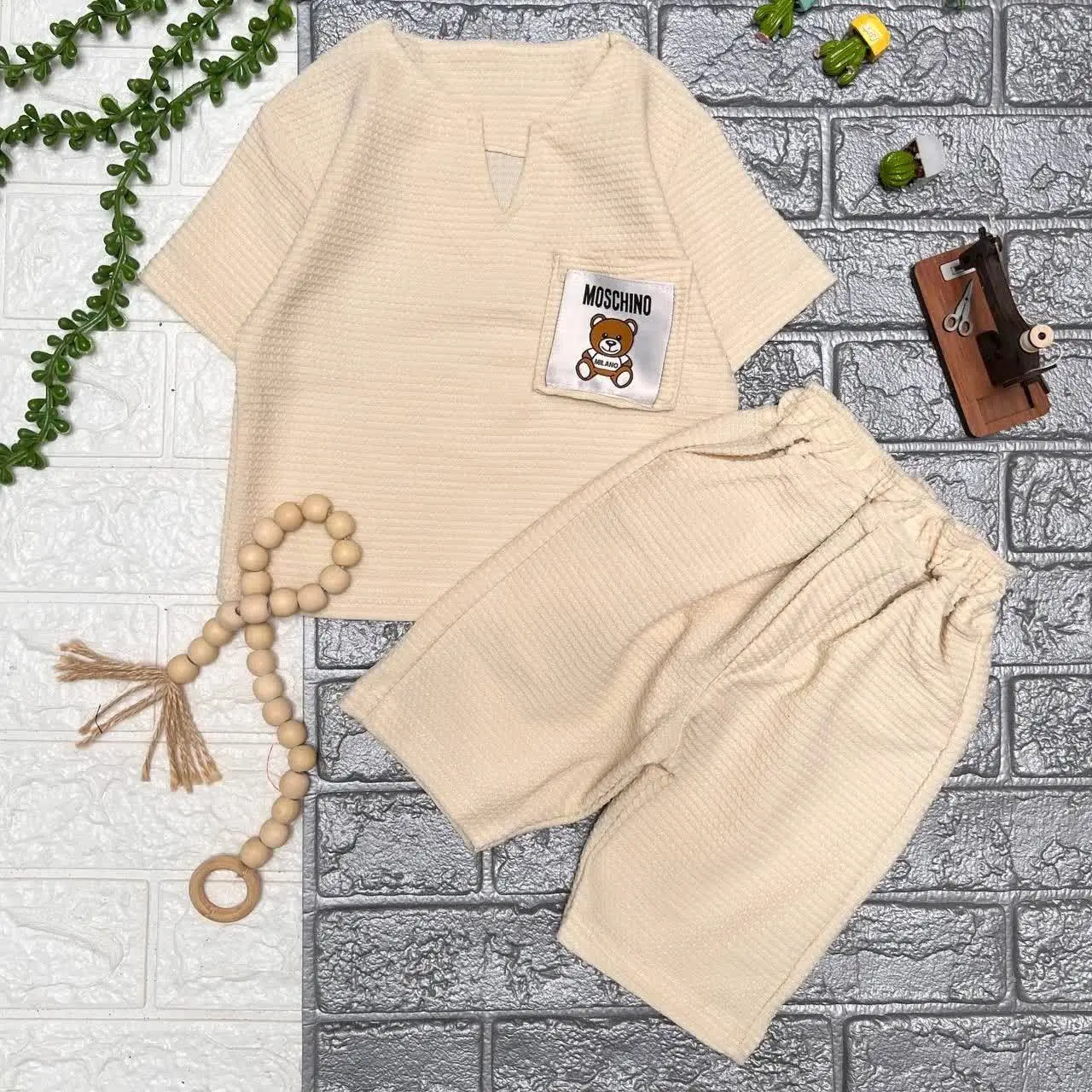 👚نام: ست تیشرت شلوارک پسرانه بیسکویتی
